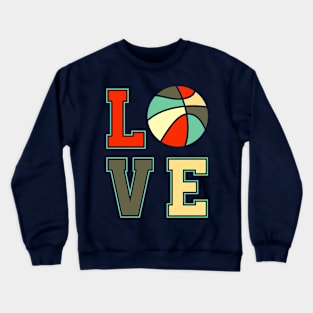 i love basketball funny retro colors Crewneck Sweatshirt